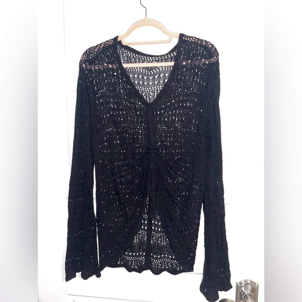 Crochet top with bell sleeves